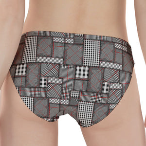 Glen Plaid Patchwork Pattern Print Women's Panties