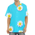 Glitch Daisy Flower Print Aloha Shirt