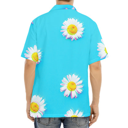 Glitch Daisy Flower Print Aloha Shirt