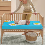 Glitch Daisy Flower Print Baby Crib Sheet