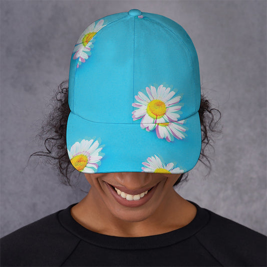 Glitch Daisy Flower Print Baseball Cap