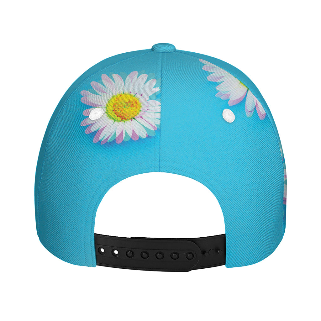 Glitch Daisy Flower Print Baseball Cap