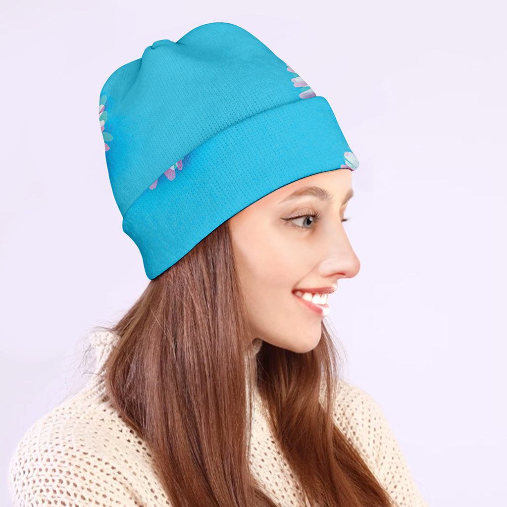 Glitch Daisy Flower Print Beanie