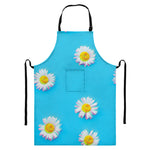 Glitch Daisy Flower Print Bib Apron With Pocket