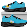 Glitch Daisy Flower Print Black Chunky Shoes