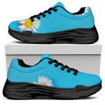 Glitch Daisy Flower Print Black Chunky Shoes