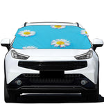 Glitch Daisy Flower Print Car Windshield Snow Cover