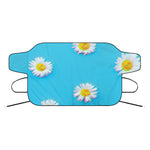 Glitch Daisy Flower Print Car Windshield Snow Cover