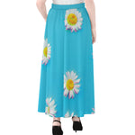 Glitch Daisy Flower Print Chiffon Maxi Skirt