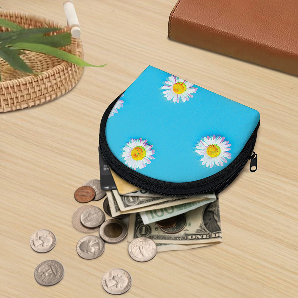 Glitch Daisy Flower Print Coin Purse