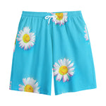 Glitch Daisy Flower Print Cotton Shorts