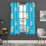 Glitch Daisy Flower Print Curtain