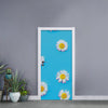 Glitch Daisy Flower Print Door Sticker