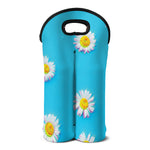 Glitch Daisy Flower Print Double Neoprene Wine Tote