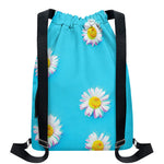 Glitch Daisy Flower Print Drawstring Backpack