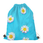 Glitch Daisy Flower Print Drawstring Bag