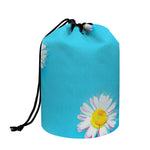 Glitch Daisy Flower Print Drawstring Makeup Bag