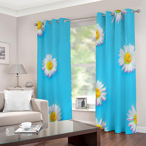 Glitch Daisy Flower Print Extra Wide Grommet Curtains