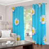 Glitch Daisy Flower Print Extra Wide Grommet Curtains