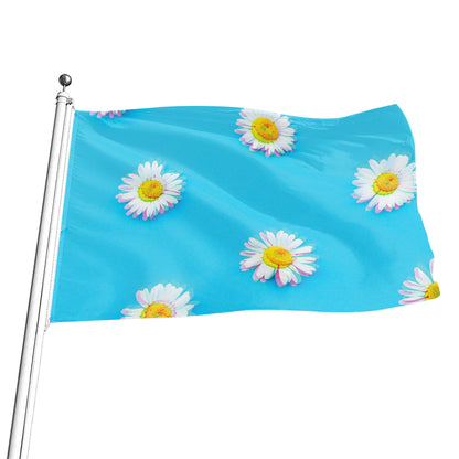 Glitch Daisy Flower Print Flag