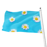 Glitch Daisy Flower Print Flag