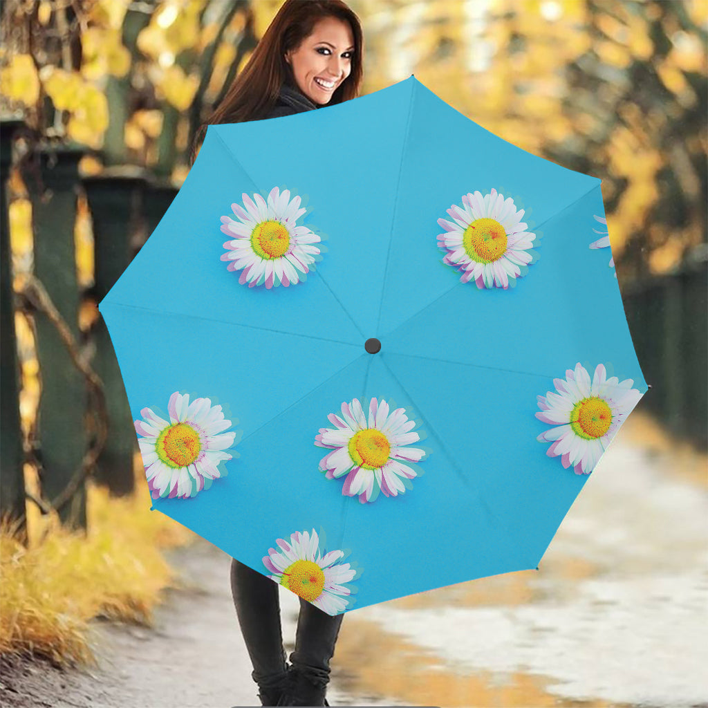 Glitch Daisy Flower Print Foldable Umbrella