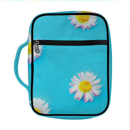Glitch Daisy Flower Print Front Pocket Bible Bag