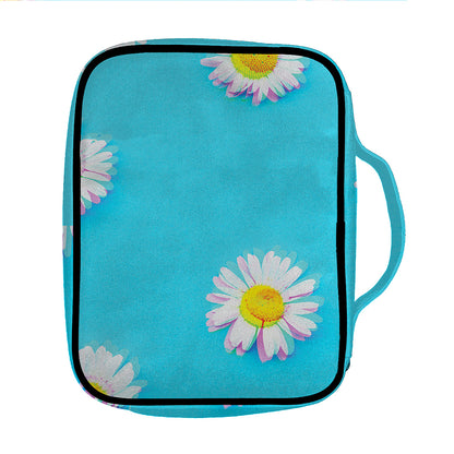 Glitch Daisy Flower Print Front Pocket Bible Bag