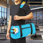 Glitch Daisy Flower Print Gym Bag