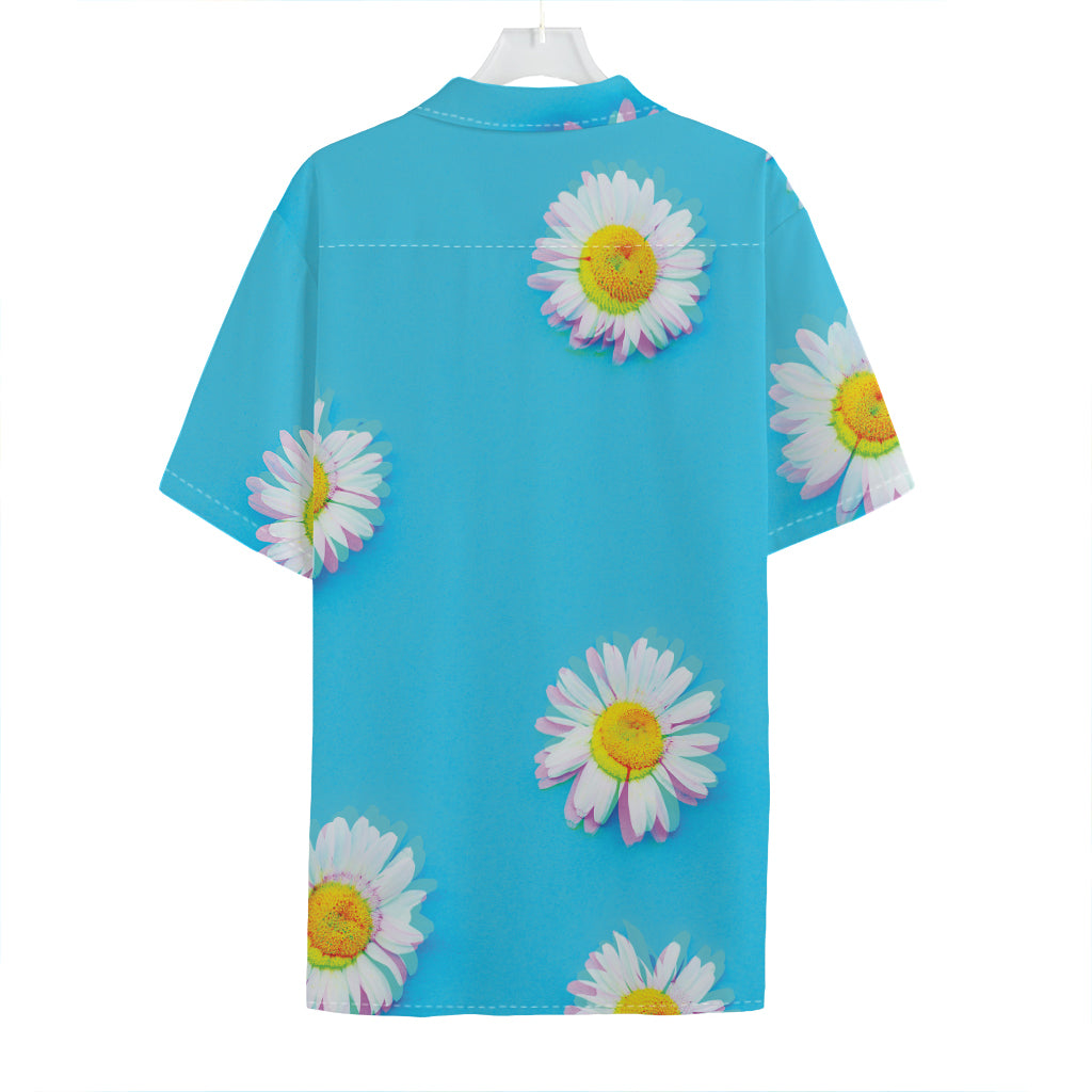 Glitch Daisy Flower Print Hawaiian Shirt