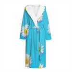 Glitch Daisy Flower Print Hooded Bathrobe