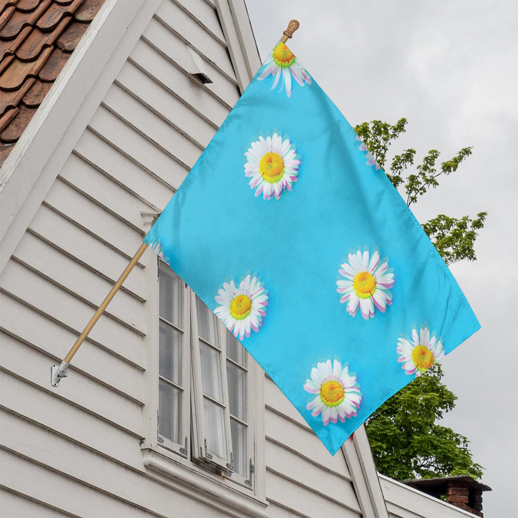 Glitch Daisy Flower Print House Flag