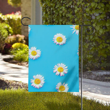 Glitch Daisy Flower Print House Flag