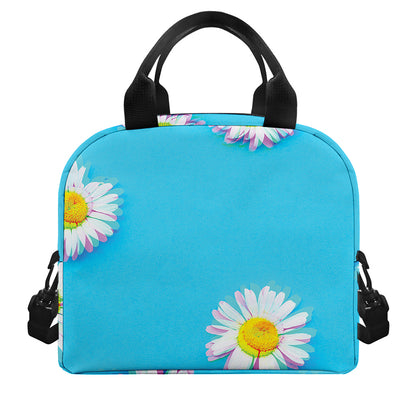 Glitch Daisy Flower Print Insulated Lunch Bag