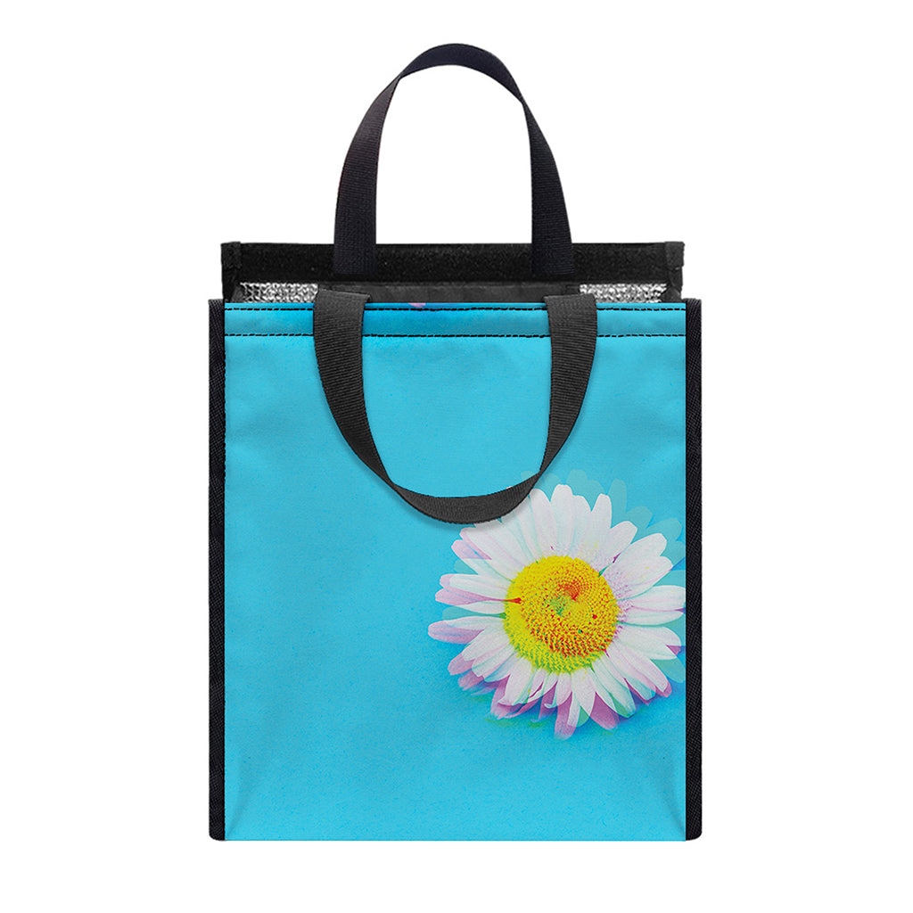 Glitch Daisy Flower Print Insulated Lunch Tote