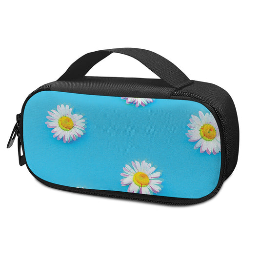 Glitch Daisy Flower Print Insulin Cooler Travel Case