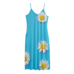 Glitch Daisy Flower Print Jersey Midi Cami Dress