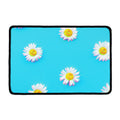 Glitch Daisy Flower Print Kitchen Mat