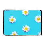 Glitch Daisy Flower Print Kitchen Mat