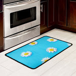 Glitch Daisy Flower Print Kitchen Mat