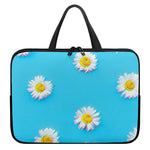 Glitch Daisy Flower Print Laptop Sleeve With Handle