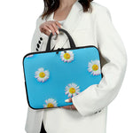 Glitch Daisy Flower Print Laptop Sleeve With Handle