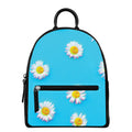 Glitch Daisy Flower Print Leather Backpack