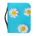 Glitch Daisy Flower Print Leather Bible Cover