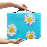 Glitch Daisy Flower Print Leather Bible Cover