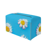 Glitch Daisy Flower Print Leather Tissue Box Cover
