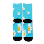 Glitch Daisy Flower Print Long Socks