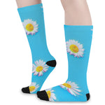 Glitch Daisy Flower Print Long Socks