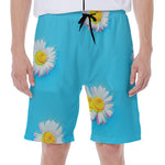Glitch Daisy Flower Print Men's Beach Shorts