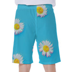 Glitch Daisy Flower Print Men's Beach Shorts